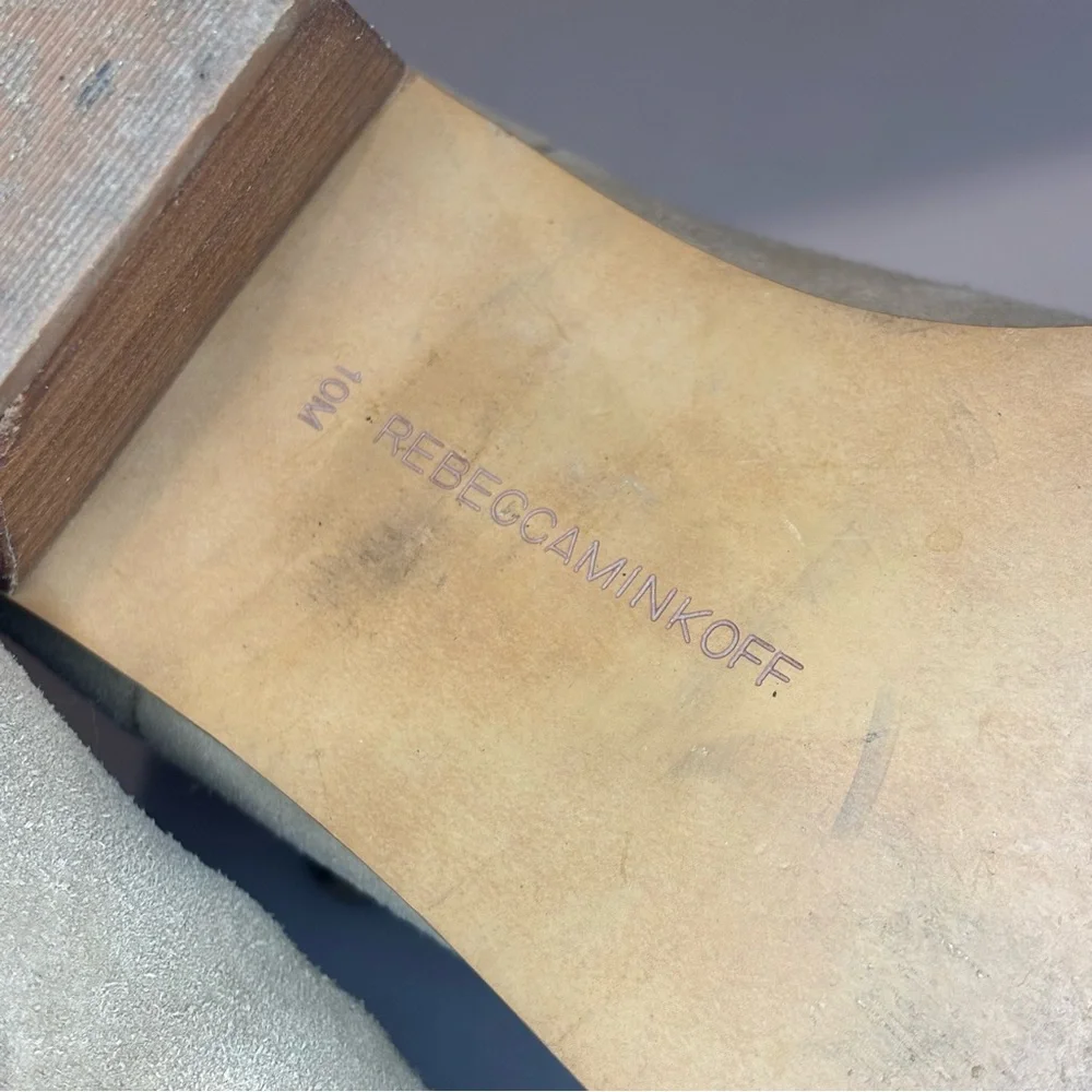 REBECCA MINKOFF Suede‎ Tan Booties with Small Heel and Stud Accent Size 10